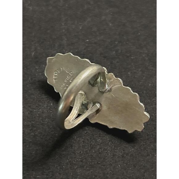 Vintage Mexican Sterling Silver Marquise Inlay Abalone Shell RING Size 6 - Picture 4 of 5